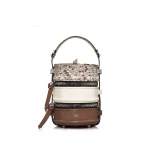 Nasha Mekraksavanich Pinto Exotic | Almond - Nasha Multicolour - Architectural Luxury Bag at Coveti