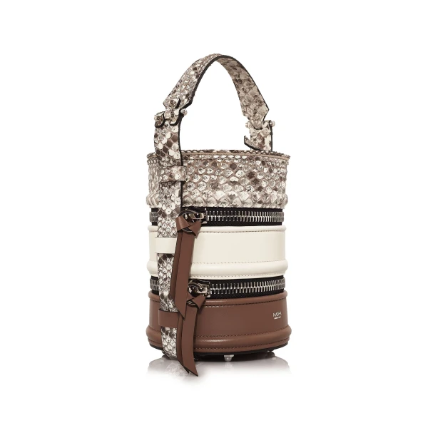 Nasha Mekraksavanich Pinto Exotic | Almond - Nasha Multicolour - Architectural Luxury Bag at Coveti
