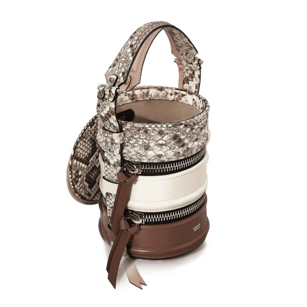 Nasha Mekraksavanich Pinto Exotic | Almond - Nasha Multicolour - Architectural Luxury Bag at Coveti