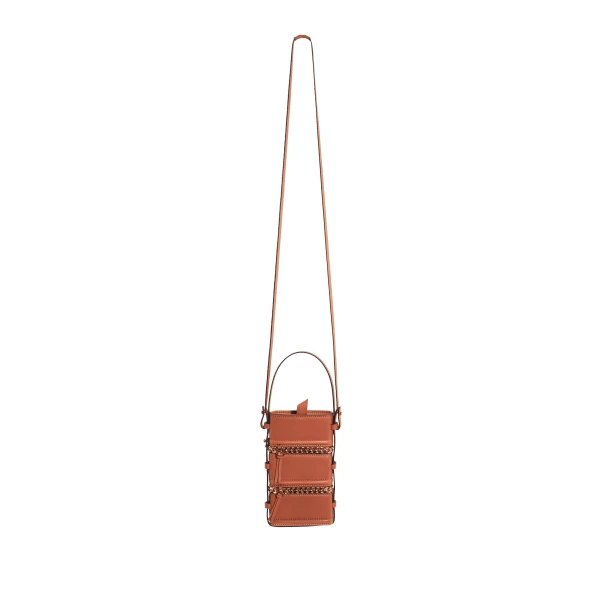 Nasha Mekraksavanich Pinto Phone Chain | Cognac - Nasha Brown - Architectural Luxury Bag at Coveti