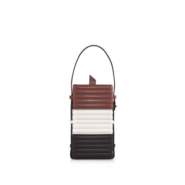Nasha Mekraksavanich Pinto Phone Roll | Cacao - Nasha Multicolour - Architectural Luxury Bag at Coveti