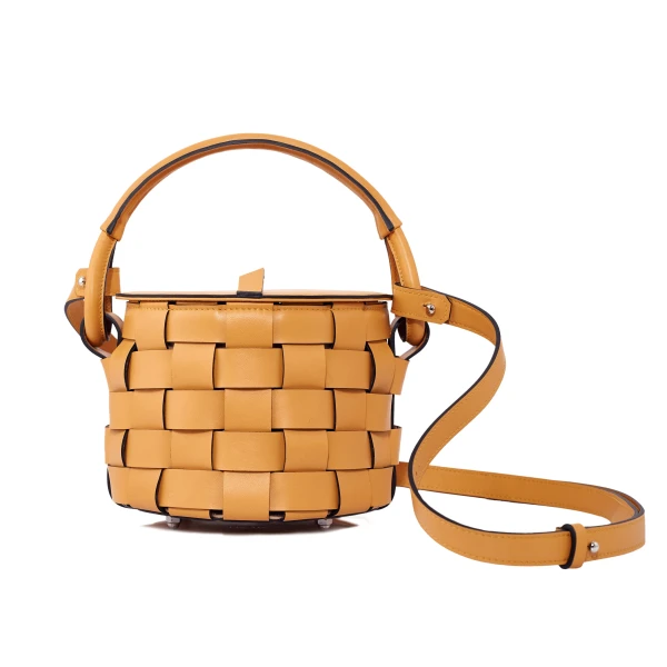 Nasha Mekraksavanich Pinto Play Woven | Honey - Nasha Yellow - Architectural Luxury Bag at Coveti