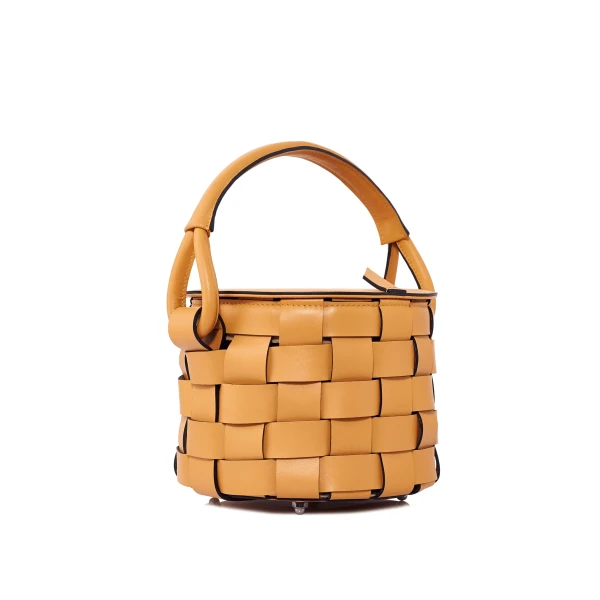 Nasha Mekraksavanich Pinto Play Woven | Honey - Nasha Yellow - Architectural Luxury Bag at Coveti