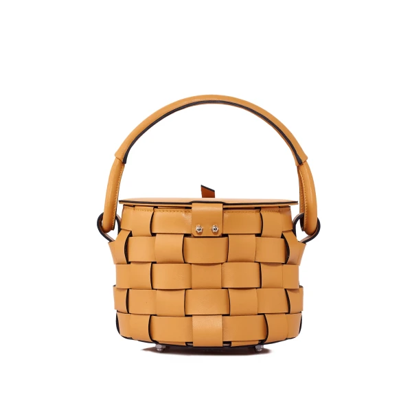 Nasha Mekraksavanich Pinto Play Woven | Honey - Nasha Yellow - Architectural Luxury Bag at Coveti