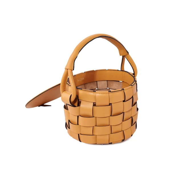 Nasha Mekraksavanich Pinto Play Woven | Honey - Nasha Yellow - Architectural Luxury Bag at Coveti
