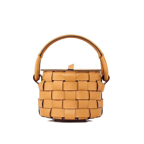 Nasha Mekraksavanich Pinto Play Woven | Honey - Nasha Yellow - Architectural Luxury Bag at Coveti