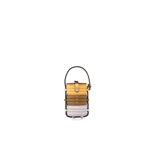 Nasha Mekraksavanich Tiny Pinto Roll | Butter - Nasha Multicolour - Architectural Luxury Bag at Coveti