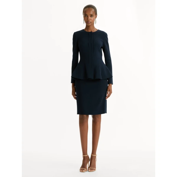 Oscar de la Renta Peplum Wool-Blend Jacket - Jackets - American Luxury Evening Wear at Coveti