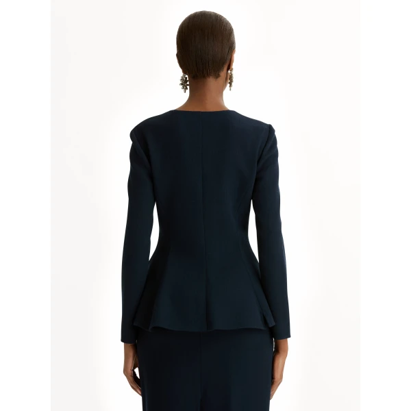 Oscar de la Renta Peplum Wool-Blend Jacket - Jackets - American Luxury Evening Wear at Coveti