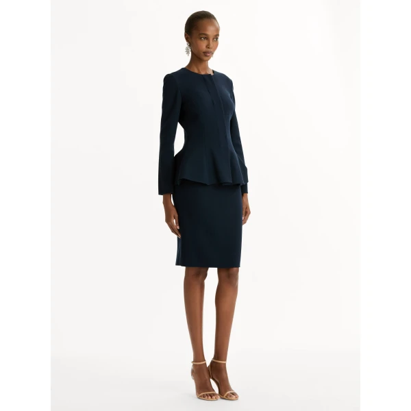 Oscar de la Renta Peplum Wool-Blend Jacket - Jackets - American Luxury Evening Wear at Coveti