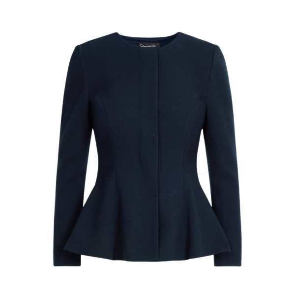 Oscar de la Renta Peplum Wool-Blend Jacket - Jackets - American Luxury Evening Wear at Coveti