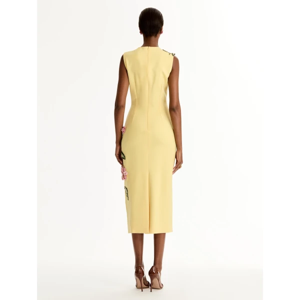 Oscar de la Renta Porcelain Flower Embroidered Dress - Dresses - American Luxury Evening Wear at Coveti