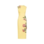 Oscar de la Renta Porcelain Flower Embroidered Dress - Dresses - American Luxury Evening Wear at Coveti