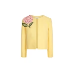 Oscar de la Renta Porcelain Flower Embroidered Jacket - Jackets - American Luxury Evening Wear at Coveti