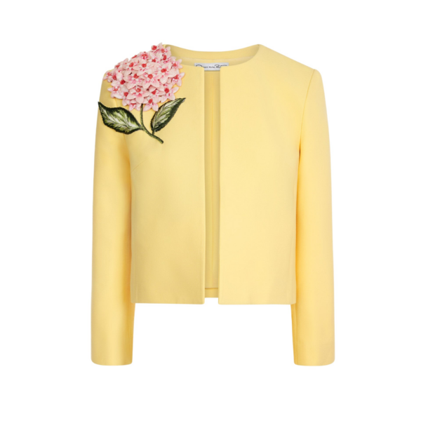 Oscar de la Renta Porcelain Flower Embroidered Jacket - Jackets - American Luxury Evening Wear at Coveti