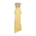 Oscar de la Renta Porcelain Flower Embroidered Short-Sleeve Gown - Dresses - American Luxury Evening Wear at Coveti