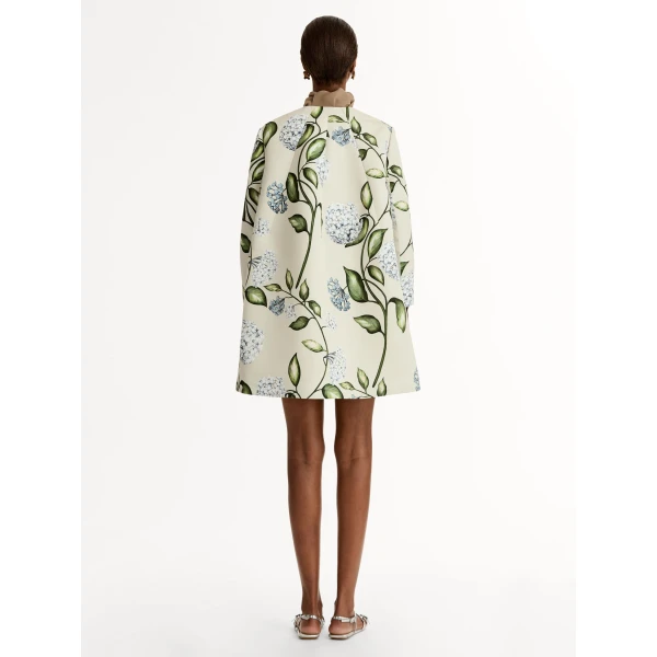 Oscar de la Renta Porcelain Flower Faille Coat - Coats - American Luxury Evening Wear at Coveti