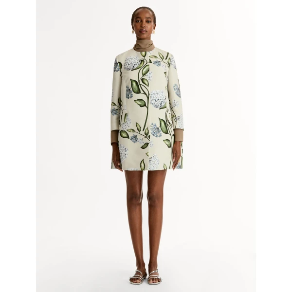 Oscar de la Renta Porcelain Flower Faille Coat - Coats - American Luxury Evening Wear at Coveti
