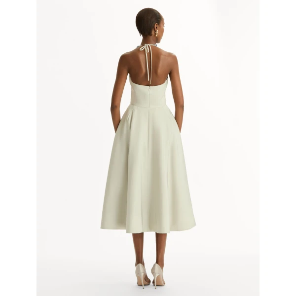 Oscar de la Renta Porcelain Flower Faille Cocktail Dress - Dresses - American Luxury Evening Wear at Coveti