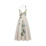 Oscar de la Renta Porcelain Flower Faille Cocktail Dress - Dresses - American Luxury Evening Wear at Coveti