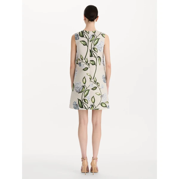 Oscar de la Renta Porcelain Flower Faille Shift Dress - Dresses - American Luxury Evening Wear at Coveti
