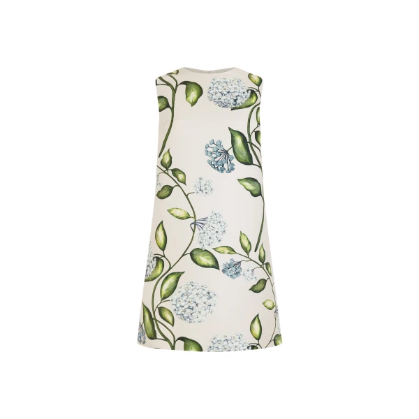 Oscar de la Renta Porcelain Flower Faille Shift Dress - Dresses - American Luxury Evening Wear at Coveti