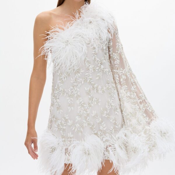 Rachel Gilbert Alby Mini Dress - Rachel Gilbert Ivory - Australian Luxury Evening Wear at Coveti
