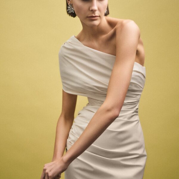 Rachel Gilbert Clay Dress - Rachel Gilbert Beige - Australian Luxury Evening Wear at Coveti