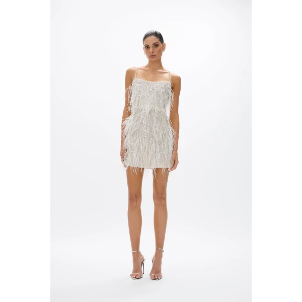 Rachel Gilbert Cynthia Mini Dress - Rachel Gilbert Ivory - Australian Luxury Evening Wear at Coveti