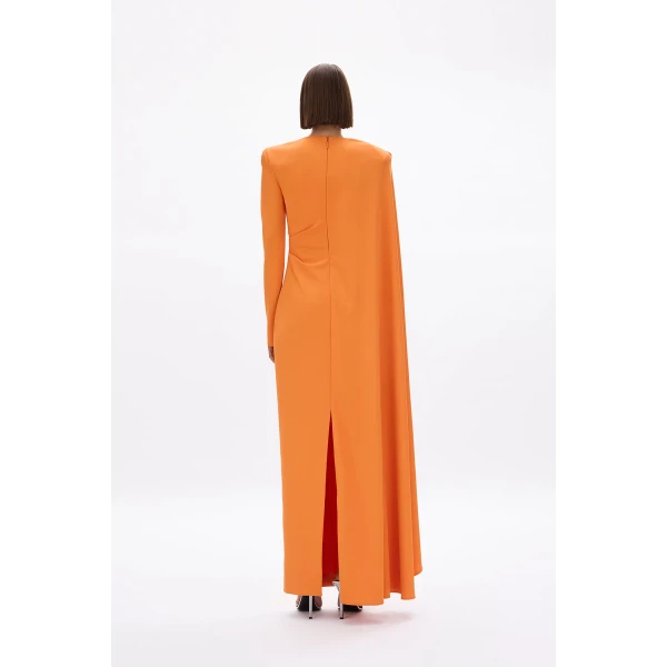 Rachel Gilbert Dion Cape Gown - Rachel Gilbert Orange - Australian Luxury Evening Wear at Coveti