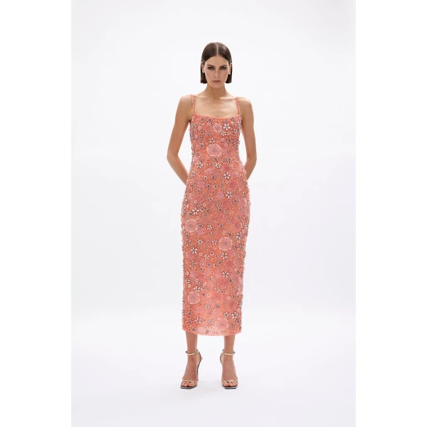 Rachel Gilbert Francesca Flower Gown - Rachel Gilbert Orange - Australian Luxury Evening Wear at Coveti