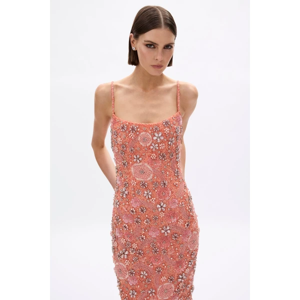 Rachel Gilbert Francesca Flower Gown - Rachel Gilbert Orange - Australian Luxury Evening Wear at Coveti