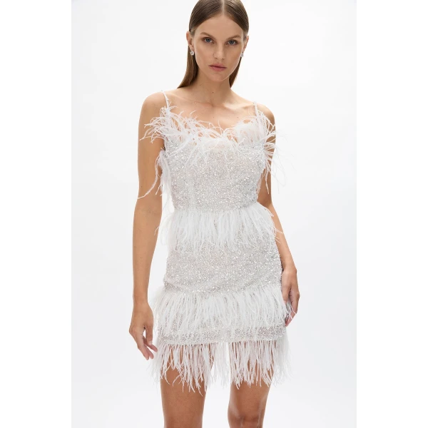 Rachel Gilbert Frenchy Mini Dress - Rachel Gilbert Ivory - Australian Luxury Evening Wear at Coveti