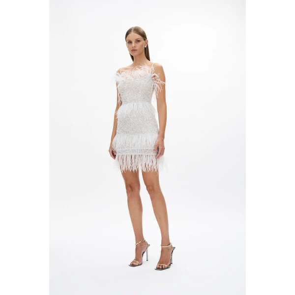 Rachel Gilbert Frenchy Mini Dress - Rachel Gilbert Ivory - Australian Luxury Evening Wear at Coveti