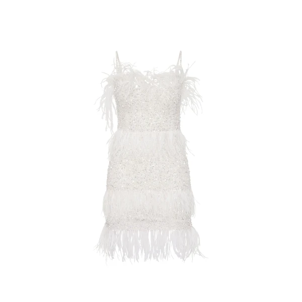 Rachel Gilbert Frenchy Mini Dress - Rachel Gilbert Ivory - Australian Luxury Evening Wear at Coveti