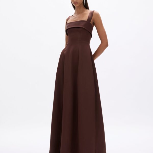 Rachel Gilbert Hallie Strap Gown - Rachel Gilbert Brown - Australian Luxury Evening Wear at Coveti