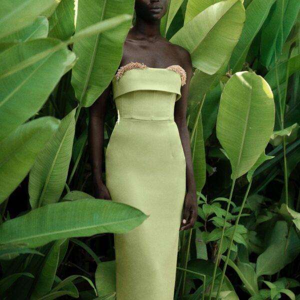 Rachel Gilbert Laira Corset Dress - Rachel Gilbert Green - Australian Luxury Evening Wear at Coveti