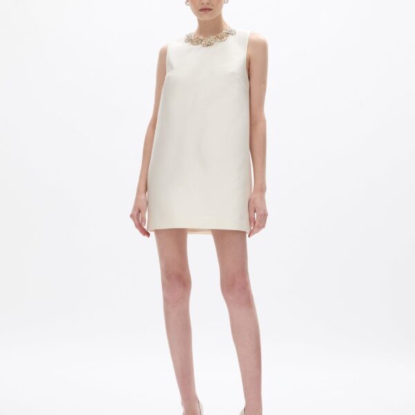 Rachel Gilbert Ludovica Shift Mini Dress - Rachel Gilbert Ivory - Australian Luxury Evening Wear at Coveti