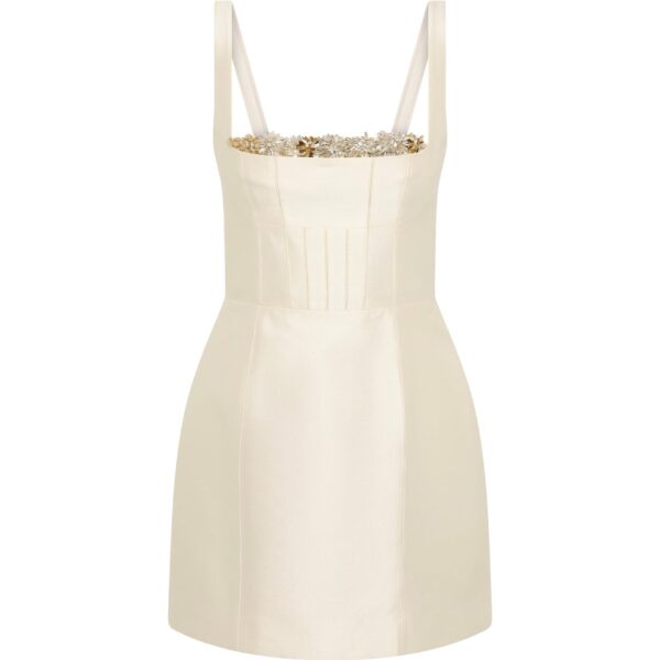 Rachel Gilbert Ludovica Trim Mini Dress - Rachel Gilbert Ivory - Australian Luxury Evening Wear at Coveti
