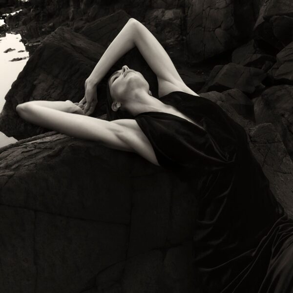 Rachel Gilbert Martin Plunge Gown - Rachel Gilbert Black - Australian Luxury Evening Wear at Coveti