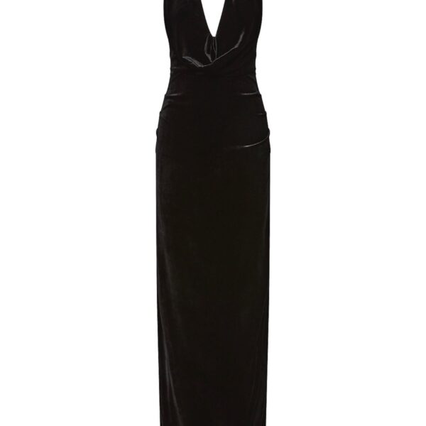 Rachel Gilbert Martin Plunge Gown - Rachel Gilbert Black - Australian Luxury Evening Wear at Coveti