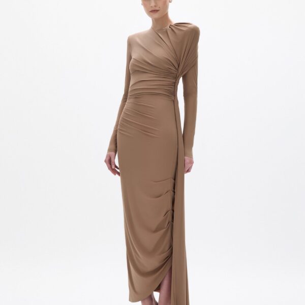 Rachel Gilbert Rico Dress - Rachel Gilbert Brown - Australian Luxury Evening Wear at Coveti