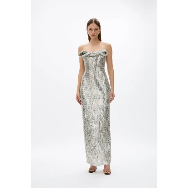 Rachel Gilbert Rosalie Gown - Rachel Gilbert Silver - Australian Luxury Evening Wear at Coveti