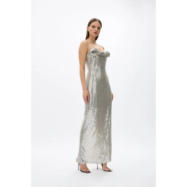 Rachel Gilbert Rosalie Gown - Rachel Gilbert Silver - Australian Luxury Evening Wear at Coveti