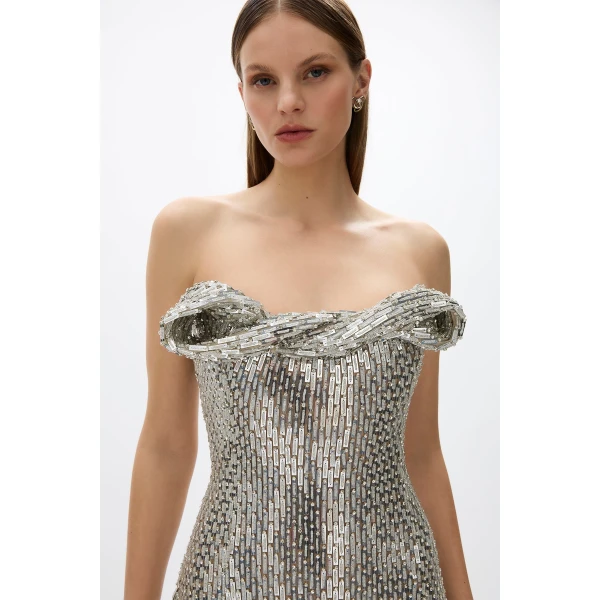 Rachel Gilbert Rosalie Gown - Rachel Gilbert Silver - Australian Luxury Evening Wear at Coveti