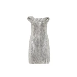 Rachel Gilbert Rosalie Mini Dress - Rachel Gilbert Silver - Australian Luxury Evening Wear at Coveti