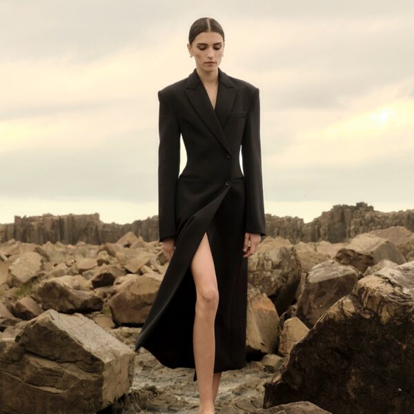 Rachel Gilbert Sergio Coat - Rachel Gilbert Black - Australian Luxury Evening Wear at Coveti