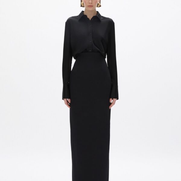 Rachel Gilbert Sergio Column Skirt - Rachel Gilbert Black - Australian Luxury Evening Wear at Coveti