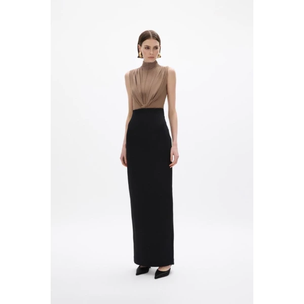 Rachel Gilbert Sergio Column Skirt - Rachel Gilbert Black - Australian Luxury Evening Wear at Coveti