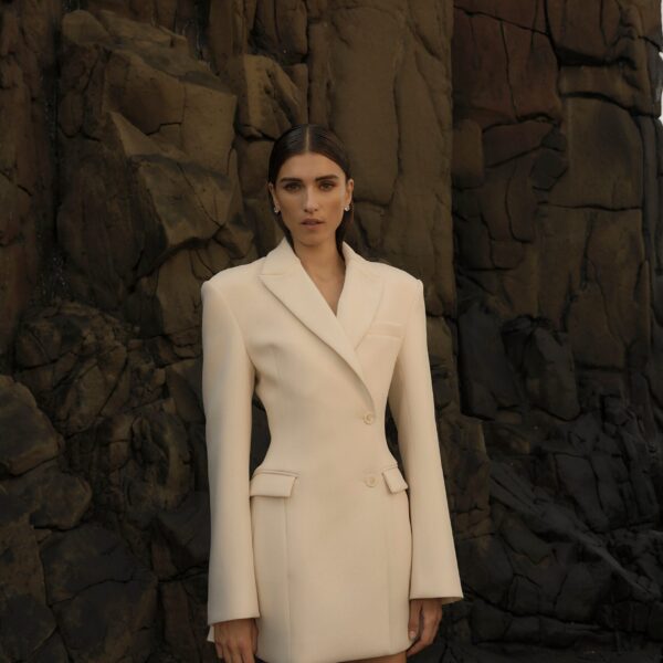 Rachel Gilbert Sergio Mini Dress - Rachel Gilbert Ivory - Australian Luxury Evening Wear at Coveti